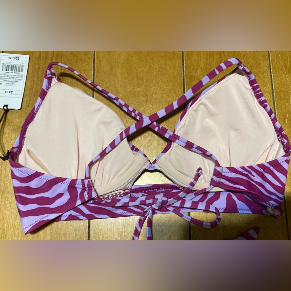 NWT Ladies 34C & Small 4/6 2 Piece Shade & Shore Purple Zebra Bikini Set - Picture 12 of 15